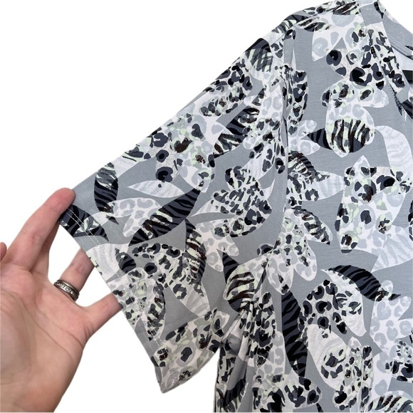 NWT LOGO by Lori Goldstein Sadie Stretch Jersey Short Sleeve Midi Dress Large - Picture 5 of 9